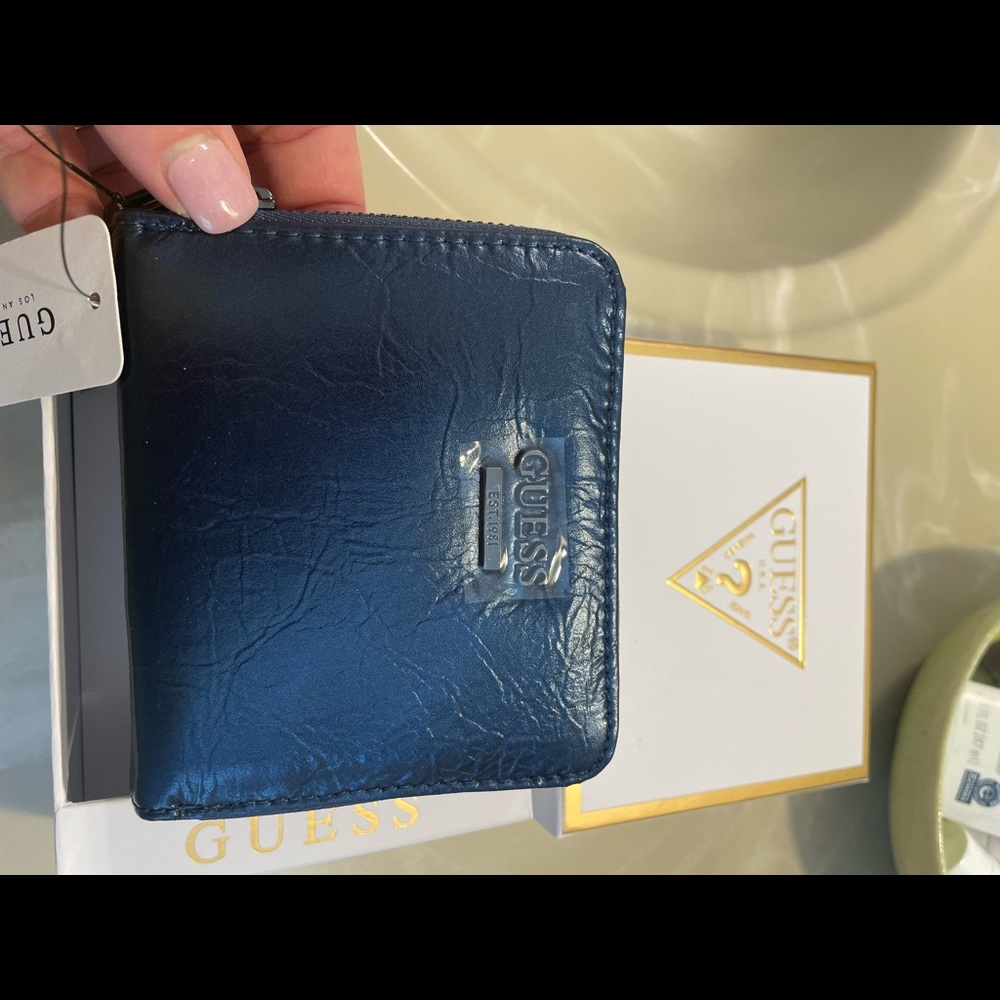 Guess navy wallet